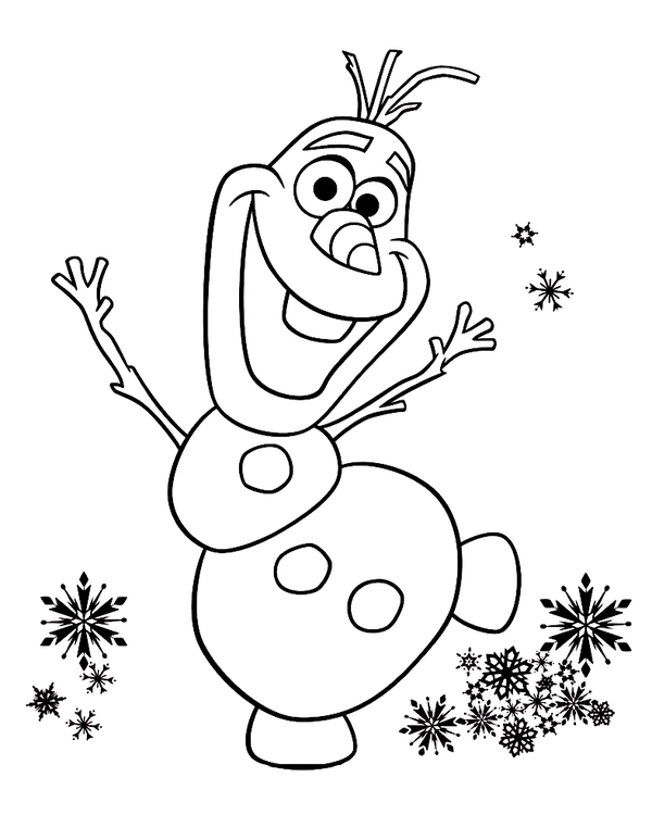 Dibujo para Colorear Olaf congelado