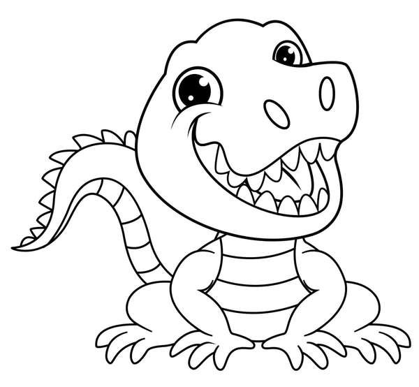Dibujo para Colorear Simpático caimán