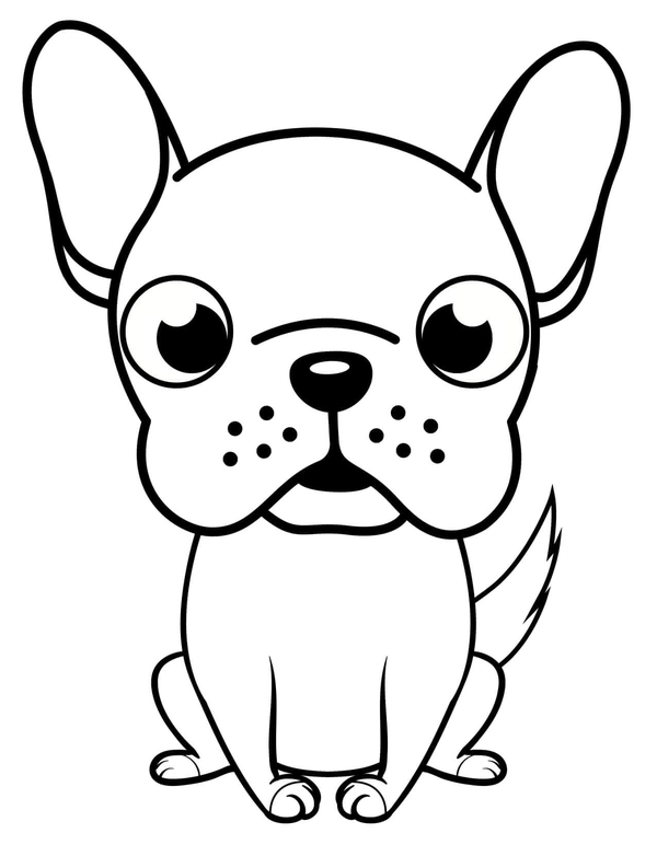 Dibujo para Colorear Lindo Bulldog
