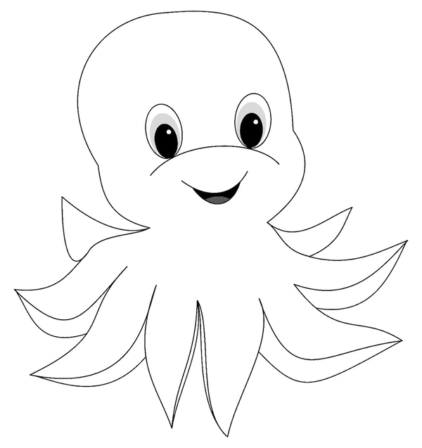 Cute Cuttlefish Coloring Page