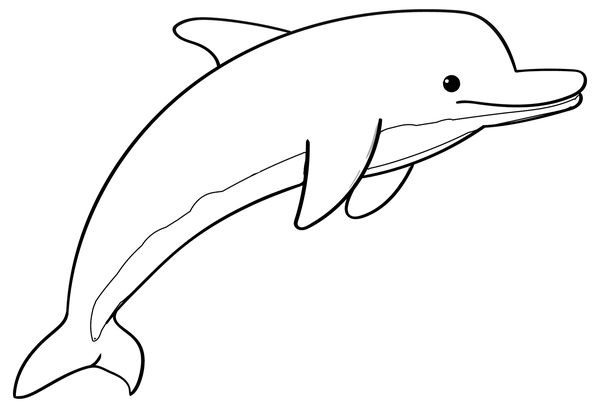 Dibujo para Colorear Lindo delfín