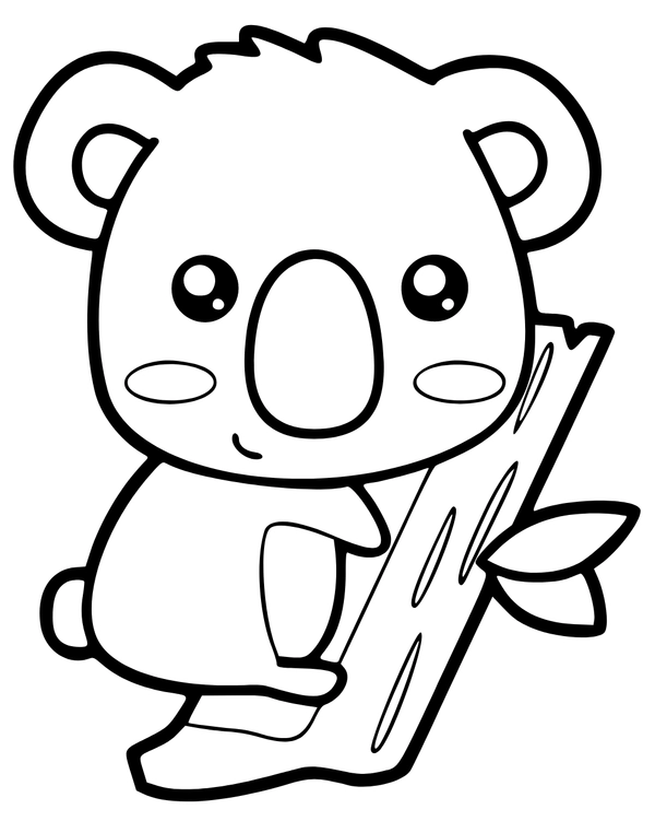 Dibujo para Colorear Simpático oso koala