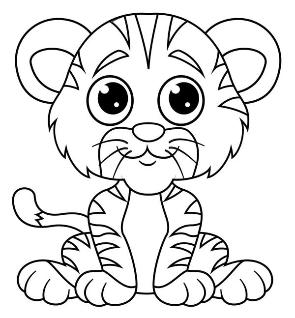Dibujo para Colorear Tigre lindo