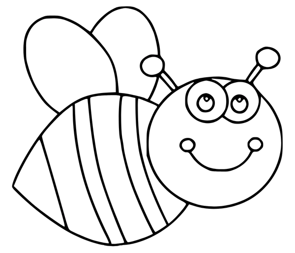 Easy Bee Coloring Page