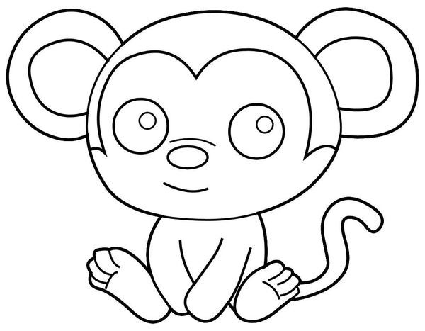 Dibujo para Colorear Mono fácil