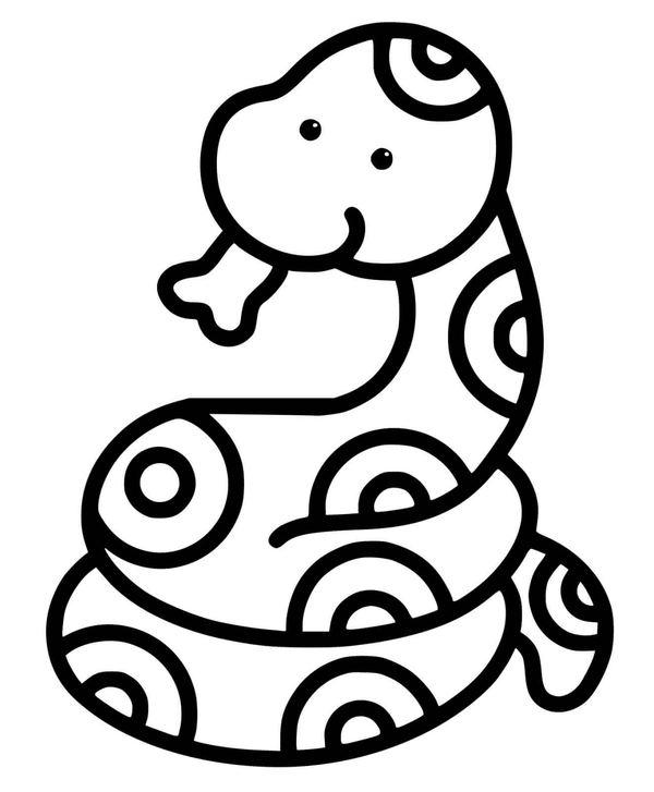 Easy Snake Coloring Page