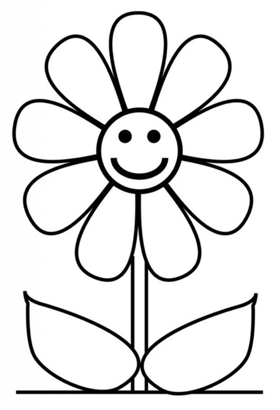 Easy Sunflower Coloring Page