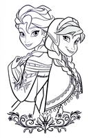 Elsa et Anna de Frozen avec ornement