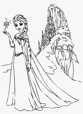 Frozen Elsa in Front of Snowmountain