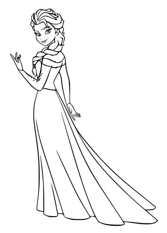 Frozen Queen Elsa Coloring Page