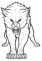 Wütender arktischer Wolf