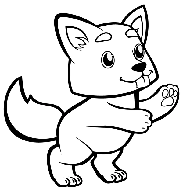 Cute Baby Wolf Coloring Page