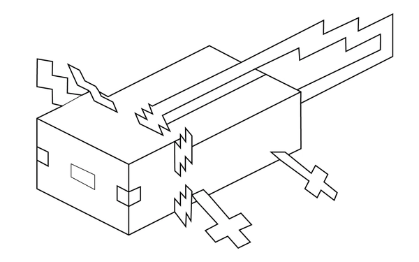 Minecraft Axolotl Ausmalbild