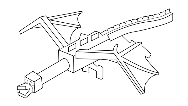 Dibujo para Colorear Minecraft Dragón Volador
