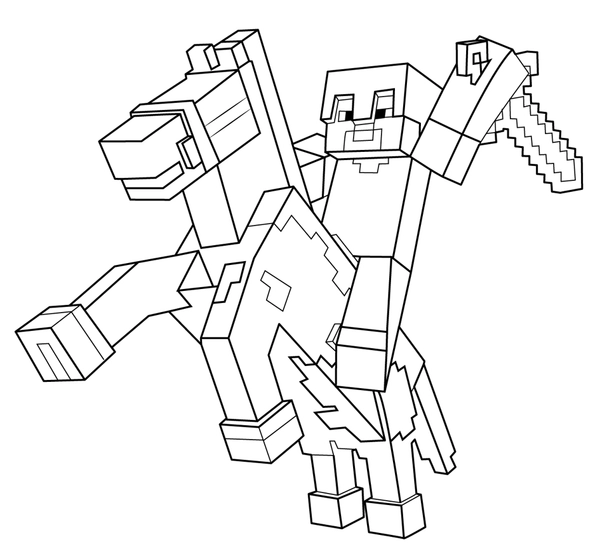 Minecraft Knight Coloring Page