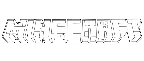 Minecraft Logo Kleurplaat