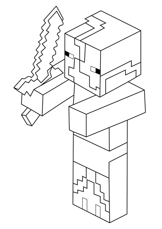 Dibujo para Colorear Minecraft Zombie