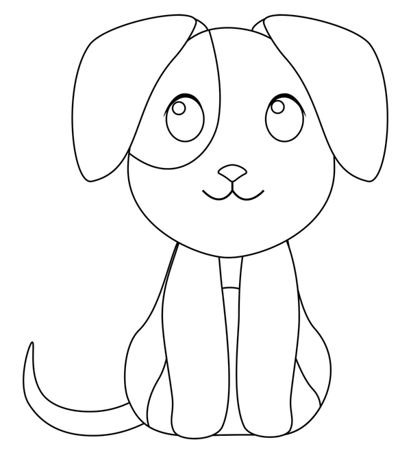 Dibujo para Colorear Cachorro fácil