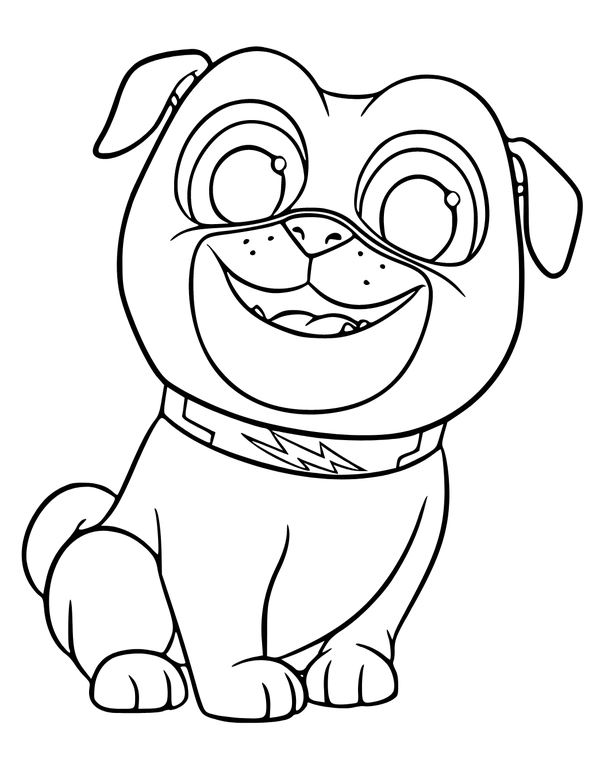 Dibujo para Colorear Cachorro Bulldog Francés