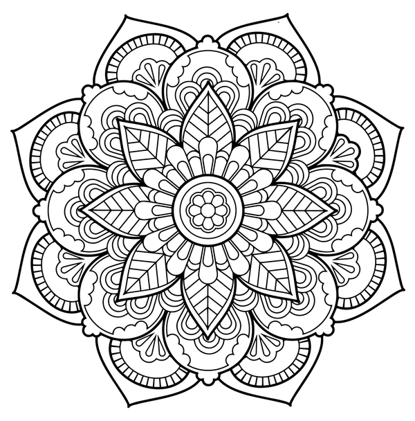 Dibujo para Colorear Adultos Mandala de flores