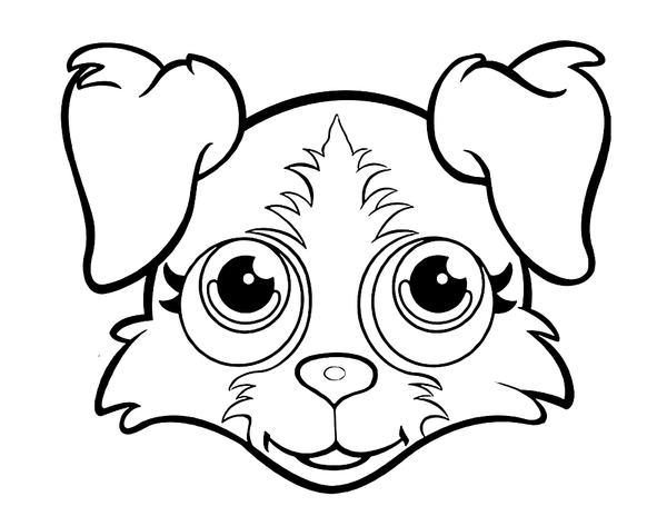 Dibujo para Colorear Cabeza de desfile Puppy Pet