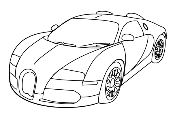 Auto Bugatti Simpel Kleurplaat