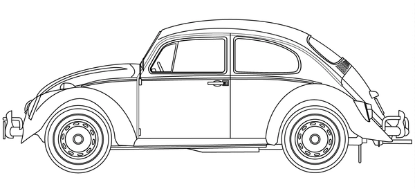 Auto's Volkswagen Beetle Kleurplaat