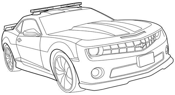 Cars Big Police Car Coloring Page