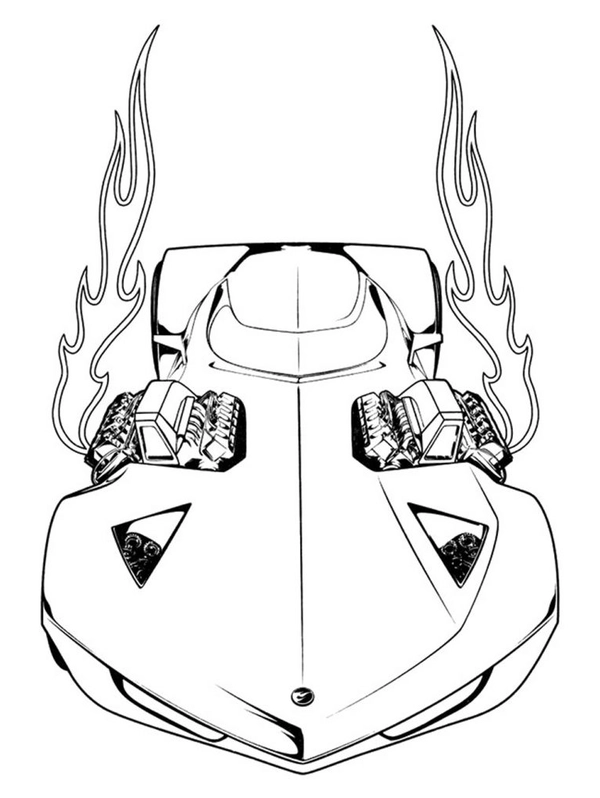 Cars Hotwheels with Flames Coloring Page