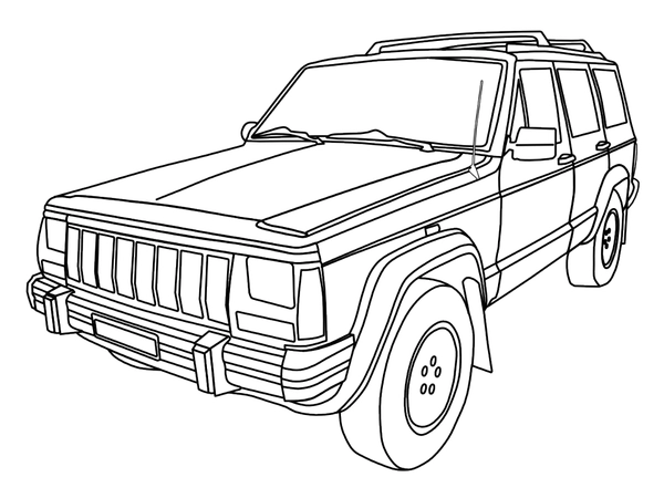 Cars Jeep Cherokee Coloring Page
