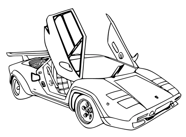 Auto Lamborghini Open Doors Ausmalbild