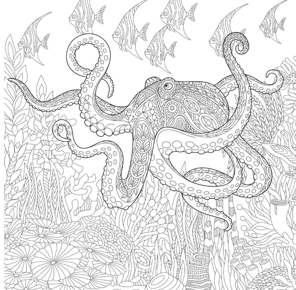 Volwassenen Octopus Kleurplaat