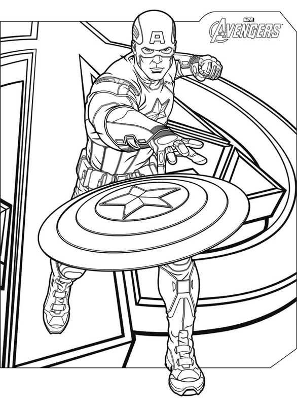 Dibujo para Colorear Avengers Capitán América