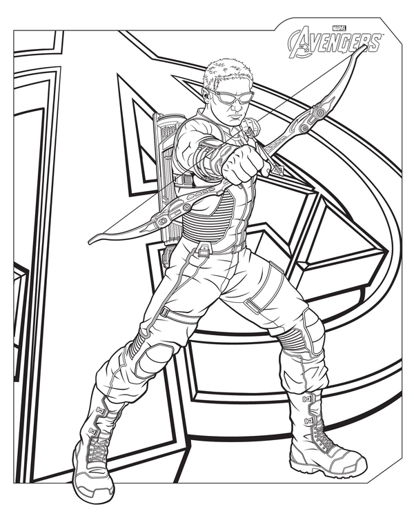 Avengers Hawkeye Coloring Page