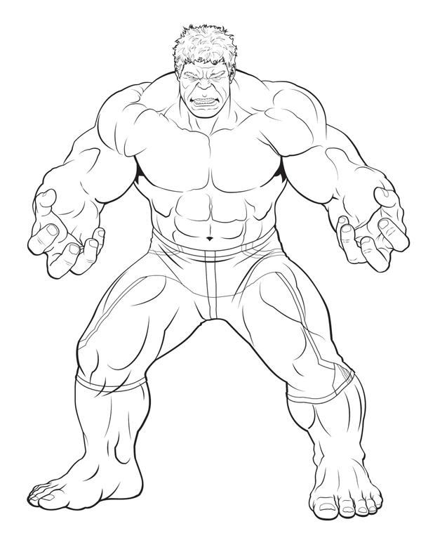 Dibujo para Colorear Avengers Hulk