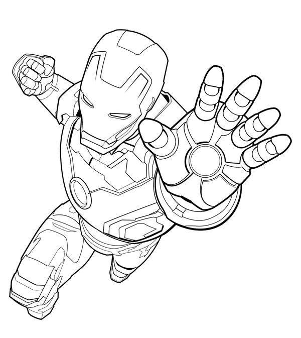 Dibujo para Colorear Avengers Iron Man Volando