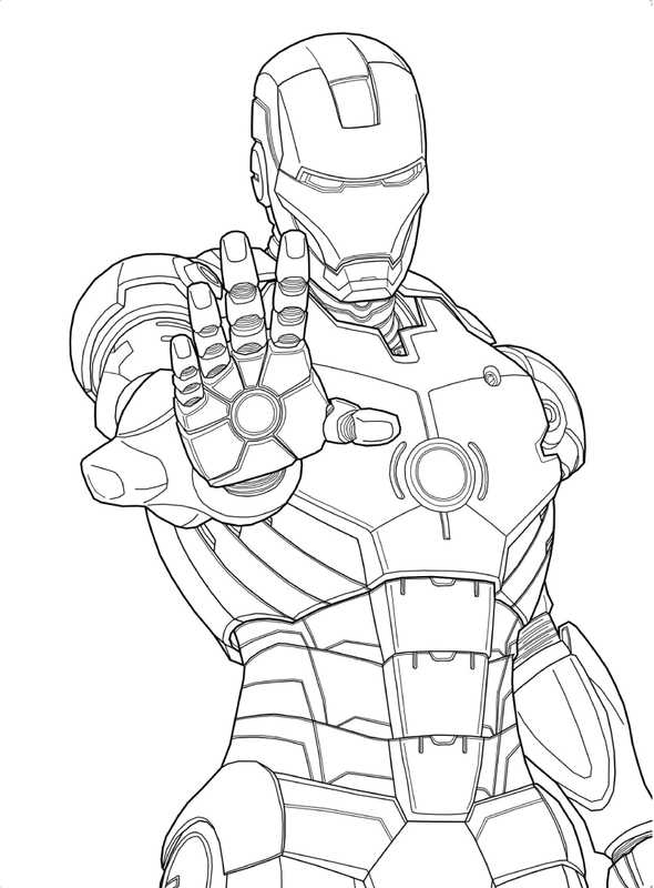 Coloriage Avengers Iron Man Hand