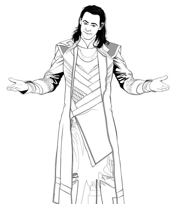 Avengers Loki Kleurplaat