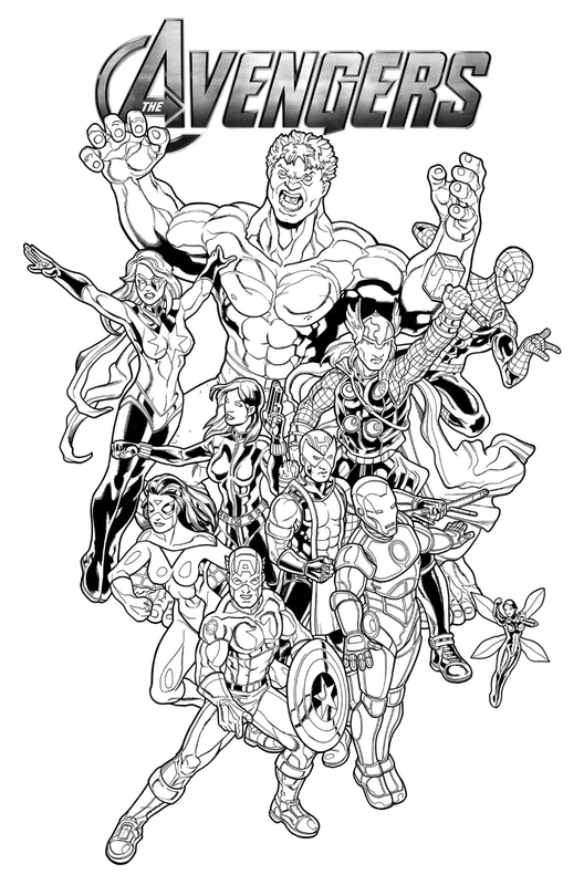 Avengers Together Coloring Page