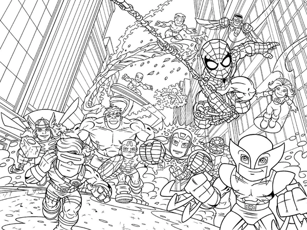 Avengers Young Coloring Page